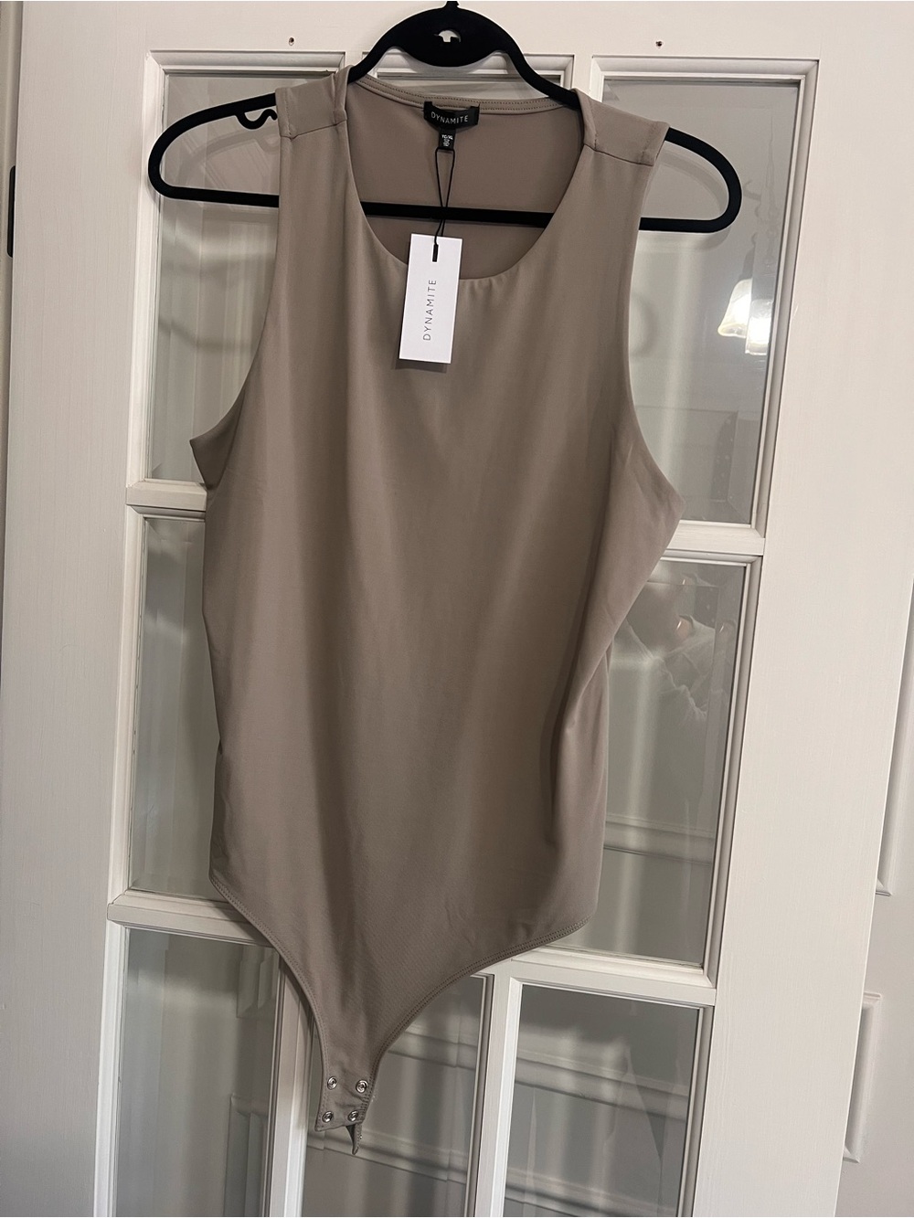 Dynamite Taupe Sleeveless Bodysuit